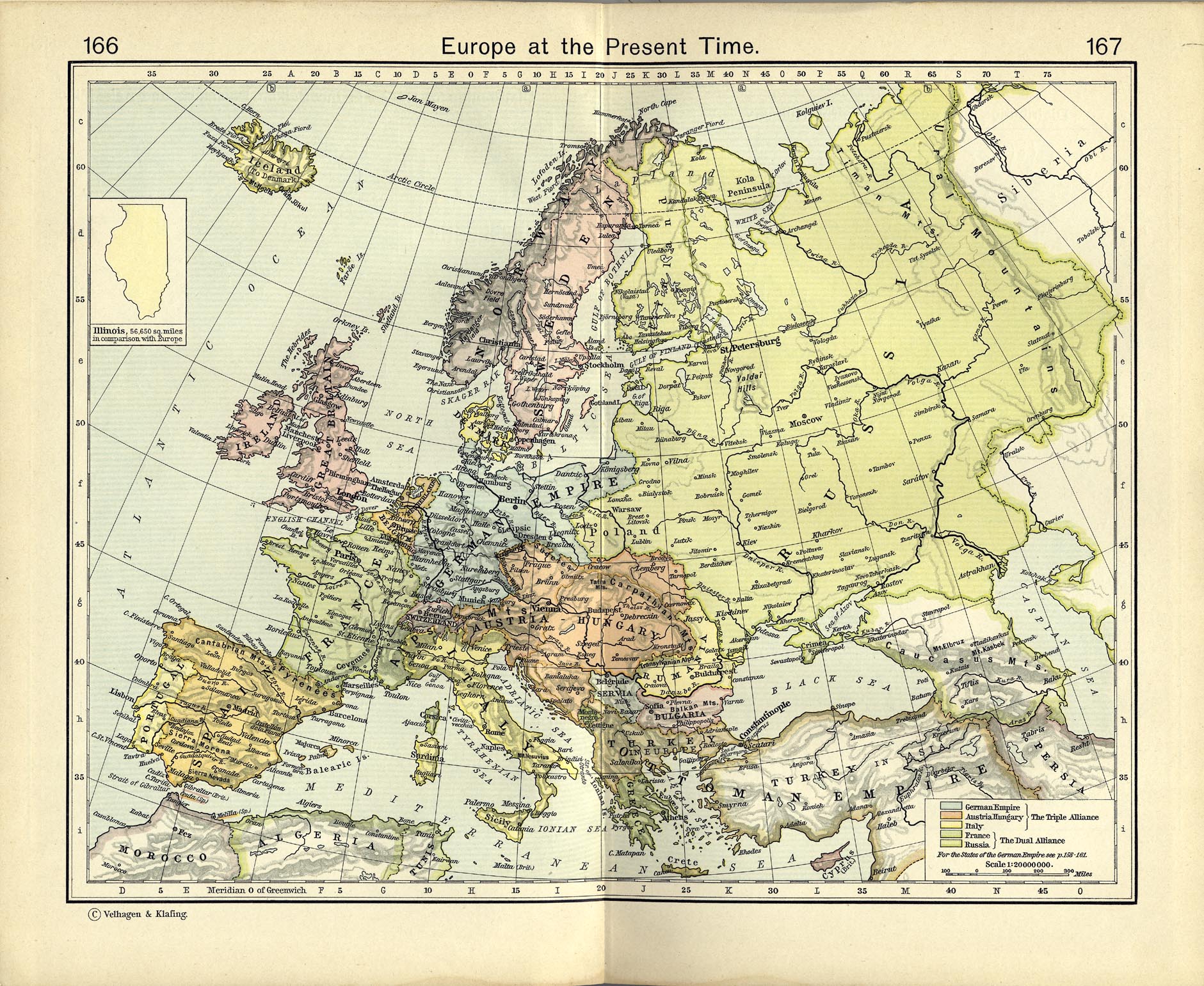 Map named 'Europe at the Present Time', 1911, by William Robert Shepherd